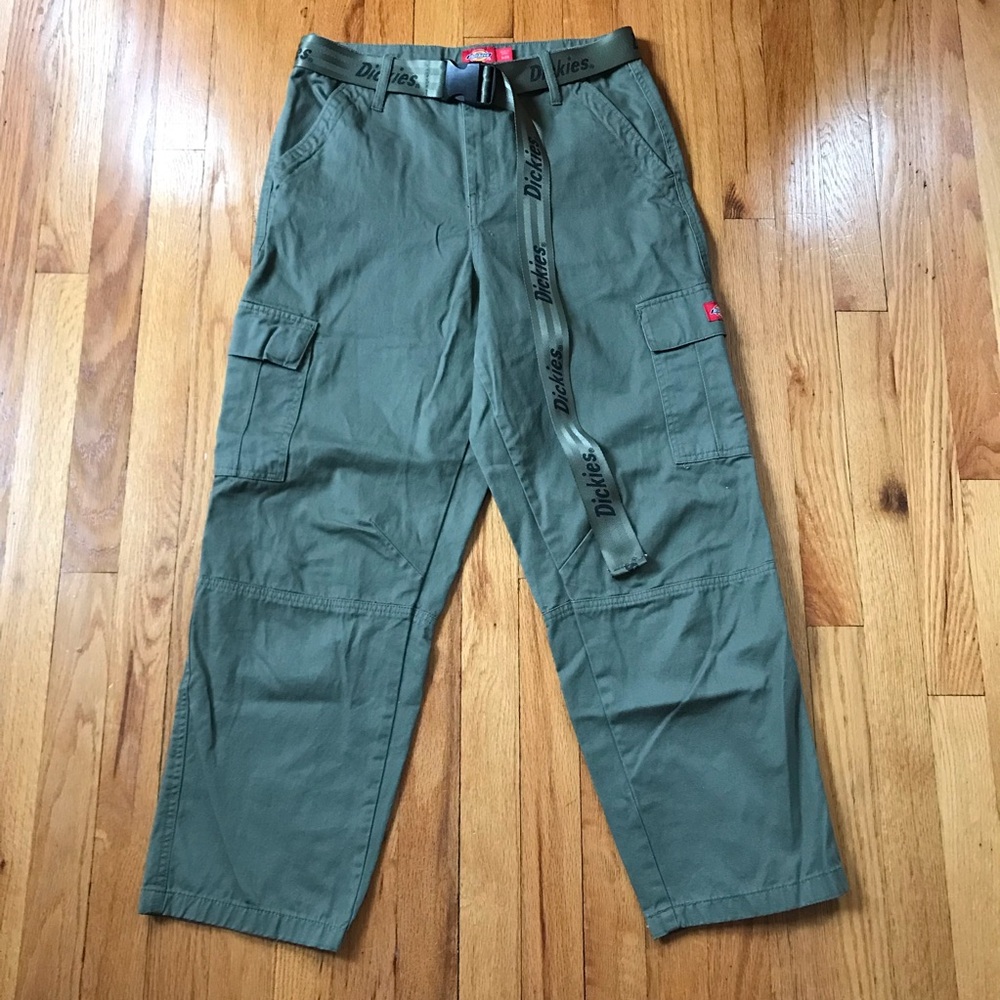 Dickies Green Women's Cargo Utility Pants with Belt 29/9